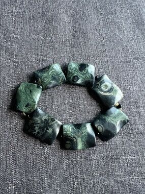 Kambaba Jasper Green Stretch Bracelet - Women Jewelry